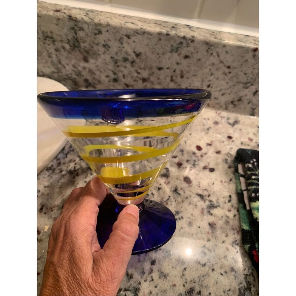 Vintage hand blown Royal Caribbean Cocktail Glass